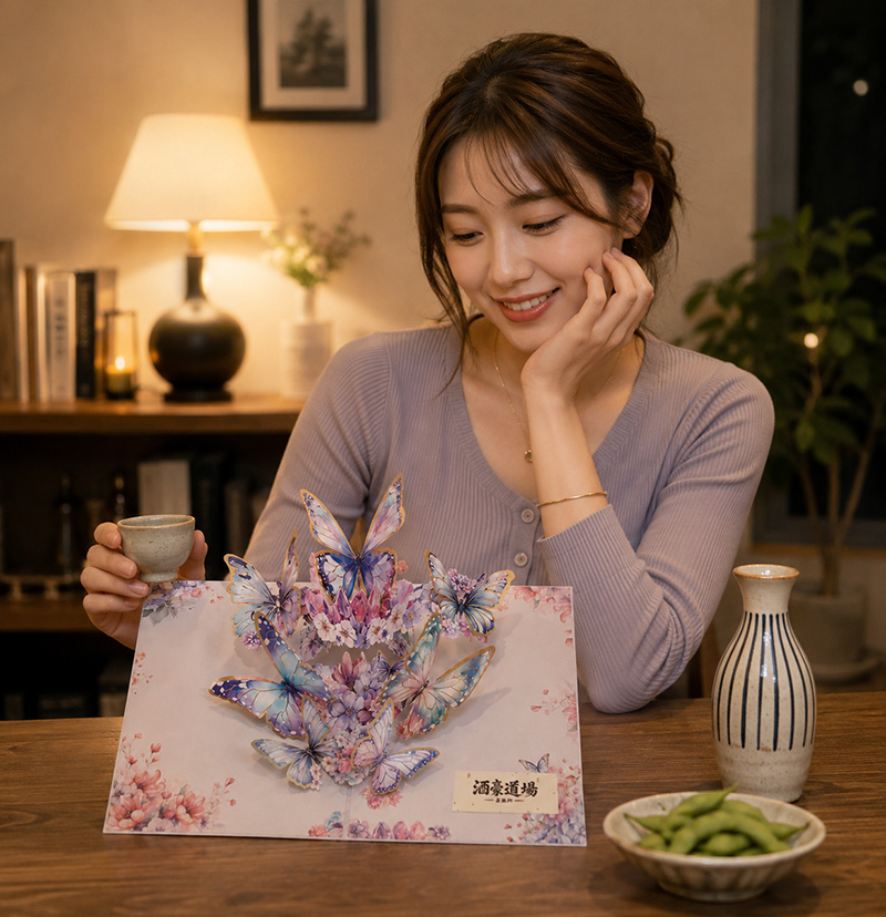 酒豪道場 出張所・蝶々版|折りたたみ式立体アート